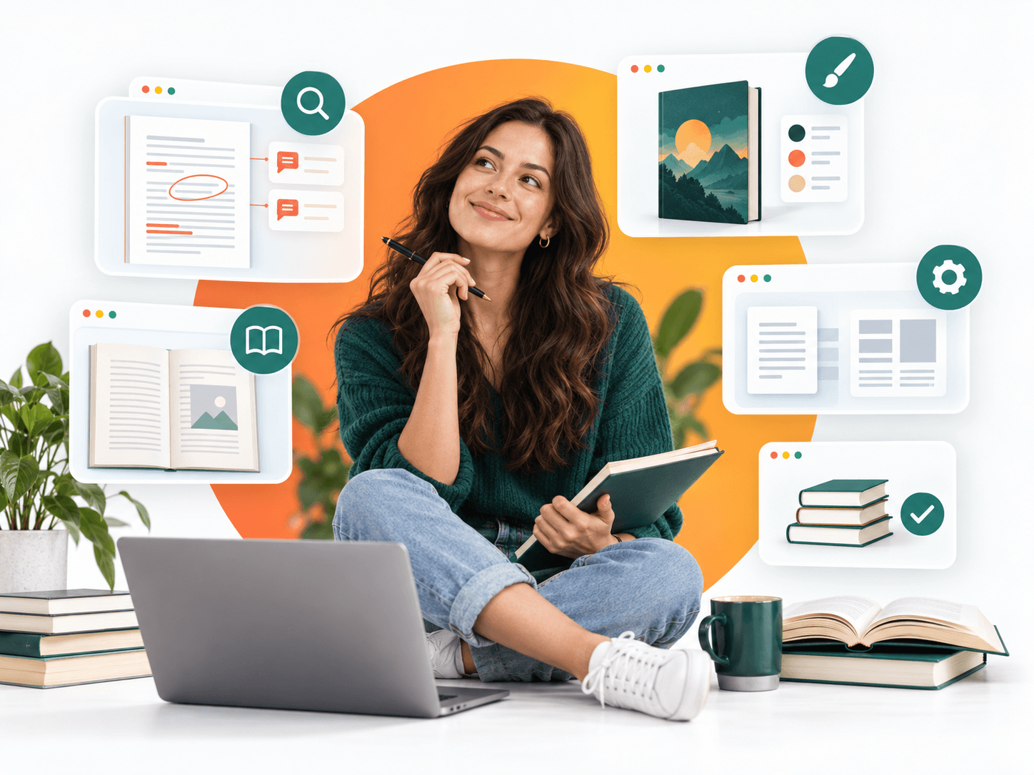 Professional book editor reviewing a manuscript for book editing services